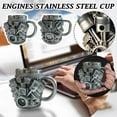 thumbnail image 1 of V8 Engine Mug – Unique Stainless Steel Coffee Cup for Car Lovers, Personalized V8 Design, Great Gift for Auto Enthusiasts, 1 of 4