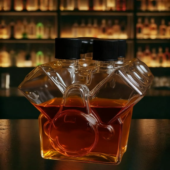 V8 Engine Shaped Whiskey Decanter, Unique Glass Liquor Decanter for Bourbon Scotch Rum, Elegant Car Theme Alcohol Dispenser for Home Bar, Gift for Whiskey Lovers & Automotive Enthusiasts