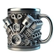 thumbnail image 1 of V8 Engines Stainless Steel Cup, Personalized V Engines Stainless Steel Coffee Mug, V8 & V6 3D Engine Design Retro Coffee Cup, Double-Wall Insulated, 15oz for Car Enthusiastsc, 1 of 1