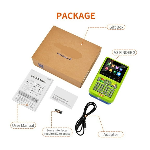 V8 Finder 2 Satellite Signal Finder DVB-S/S2/S2X Digital 1080P HD H.264 Support CCM,VCM, ACM,receptor de tv via satélite ,Easy to Use