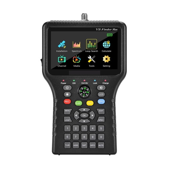 V8 Finder Max Satellite Signal 4.3in LCD DVB-S/S2/S2X H.265 ACM Locator Satfinder Finder Meter WS6933 ,Speaker Integrated
