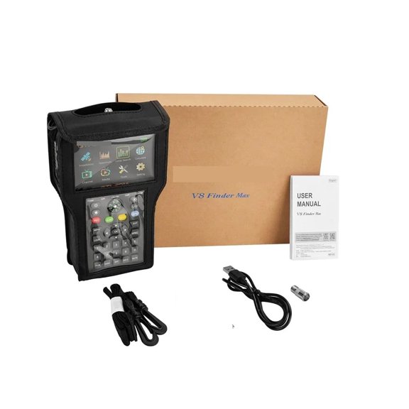 V8 Finder Max Satellite Signal Finder DVB-S/S2/S2X H.264/H.265 (8bit) Satellite Finder Meter 4.3inch Screen 4000mah Battery