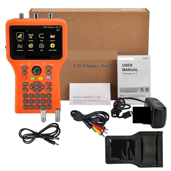 V8 Finder Pro2 Sat Signal Finder Meter DVB-S2/T2/C Combo HD Digital Satfinder with HEVC MPEG-4, Satellite TV Receiver