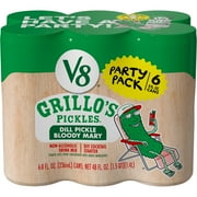 V8 Grillo's Pickles Dill Pickle Bloody Mary Mix, 8 fl oz Can, 6 Count
