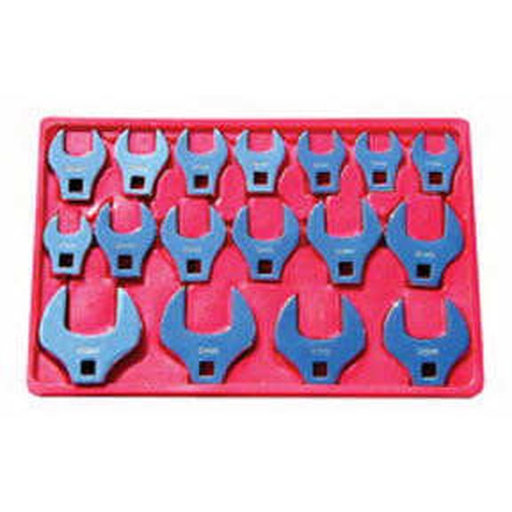 V8 Hand Tools 7917 1/2 In Drive Crowfoot Set, Metric, 17pc