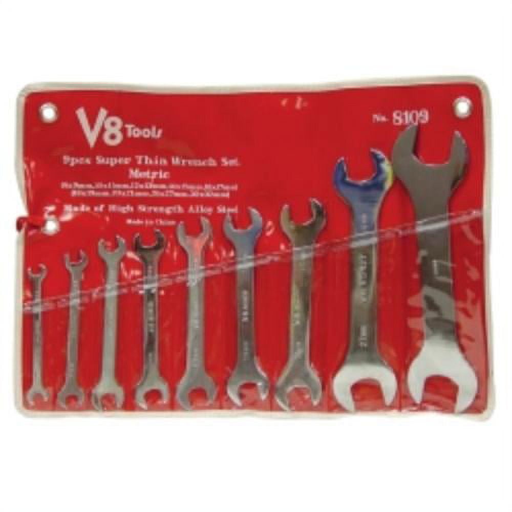 V8 Hand Tools 9Piece Super Thin Metric Wrench Set 8109