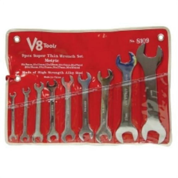 V8 Hand Tools 9-Piece Super Thin Metric Wrench Set 8109