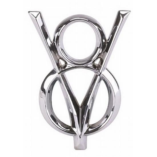 V8 Headlight Bar Emblem, Fits 1932 Ford  Chrome