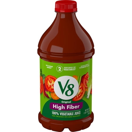 V8 High Fiber Original 100% Vegetable Juice, 46 fl oz Bottle