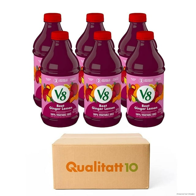 V8 Juice Beet Ginger Lemon Healthy PlantBased Drink 46 Fl Oz 6 Pack By