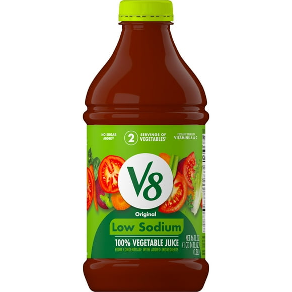 V8 Low Sodium Original 100% Vegetable Juice, 46 fl oz Bottle