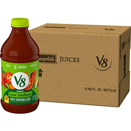 V8 Low Sodium Original .. 100% Vegetable Juice, 46 .. fl oz Bottle (Case .. of 6)