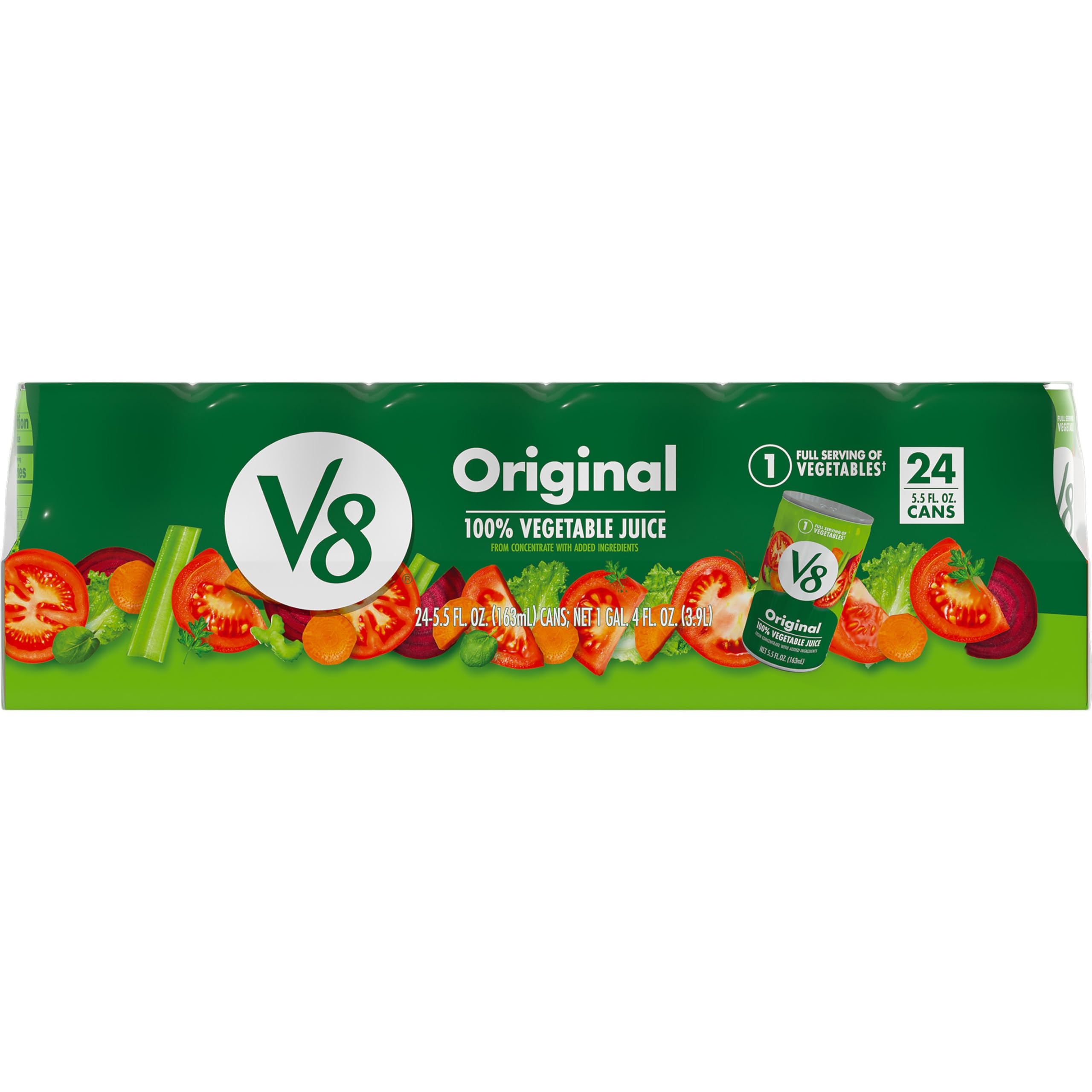 V8 Original 100% Vegetable Juice, 5.5 Fl Oz Can (24 Pack) Packaging May ...