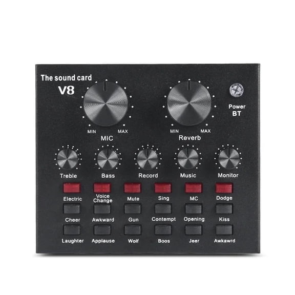 V8 Professional Sound Card Streaming Live Broadcast Podcast Recording Studio Equipment