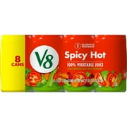 V8 Spicy Hot 100% Vegetable Juice, 5.5 fl oz Can, 8 Count