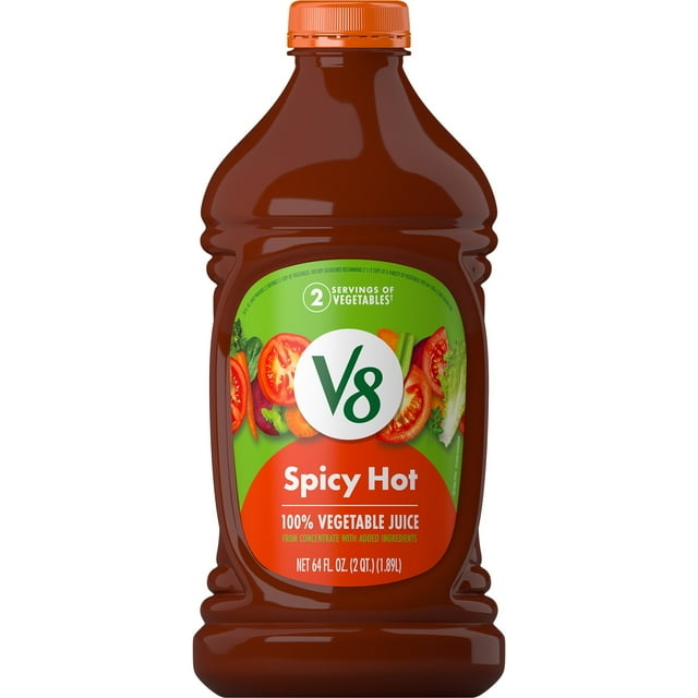 V8 Spicy Hot 100 Vegetable Juice, 64 fl oz Bottle