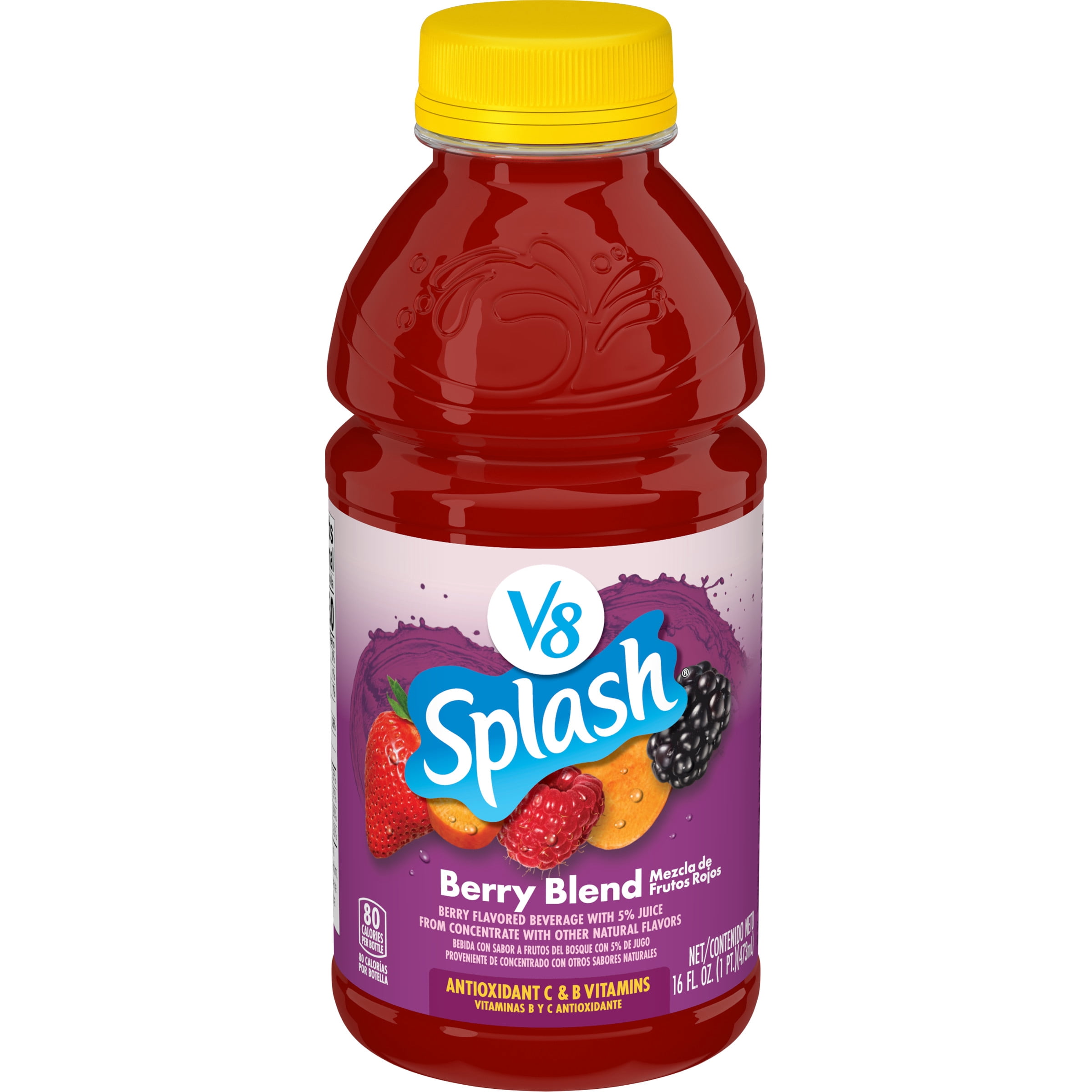 V8 Splash Berry Blend Flavored Beverage, 16 fl oz Bottle