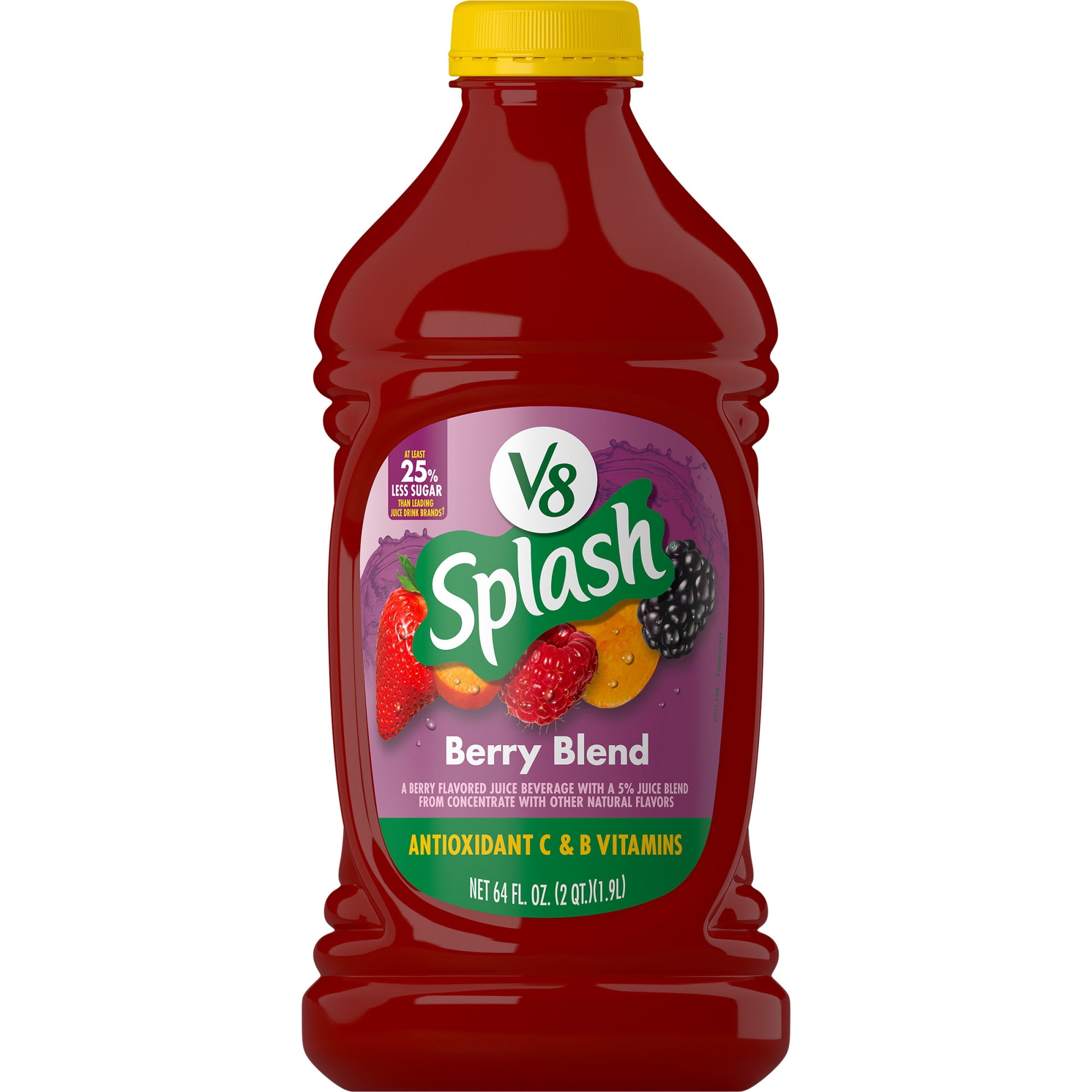 V8 Splash Berry Blend Flavored Juice Beverage, 64 fl oz Bottle-Pack Of ...
