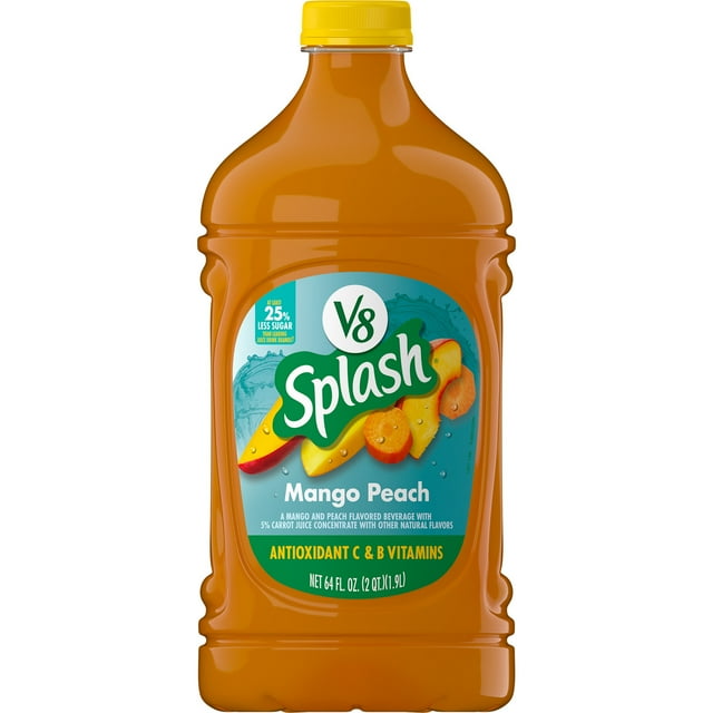V8 Splash Mango Peach Flavored Juice Beverage, 64 fl oz Bottle-Pack Of ...