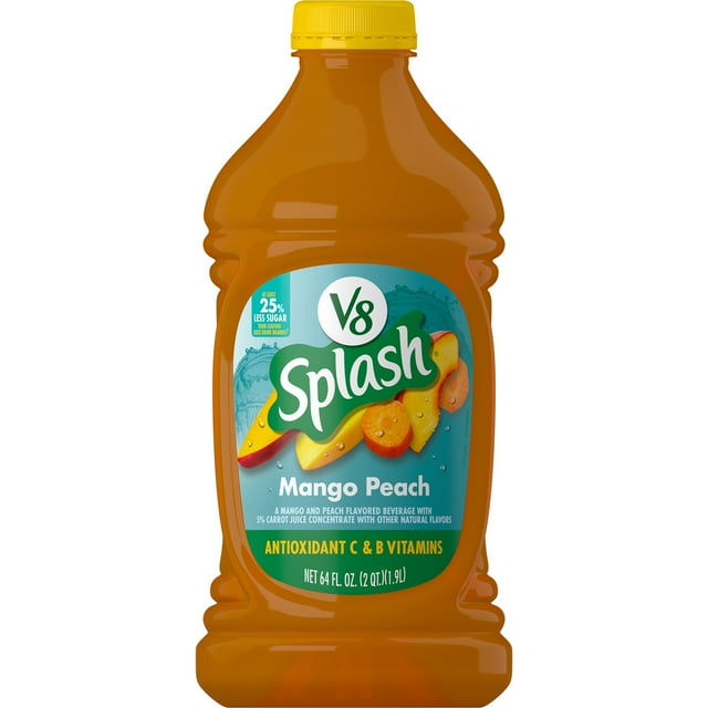 V8 Splash Mango Peach Flavored Juice Beverage, 64 fl oz Bottle