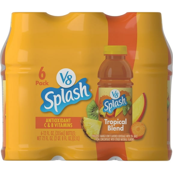 V8 Splash Tropical Blend Flavored Beverage, 12 fl oz Bottle (6 Pack)