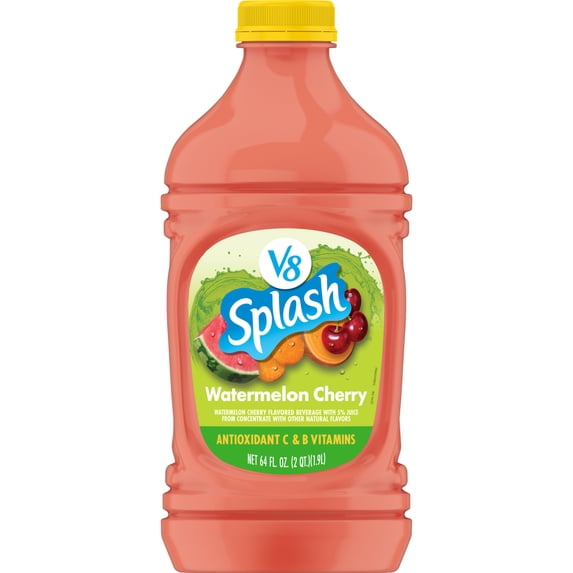 V8 Splash Watermelon Cherry Beverage, 64 fl oz Bottle