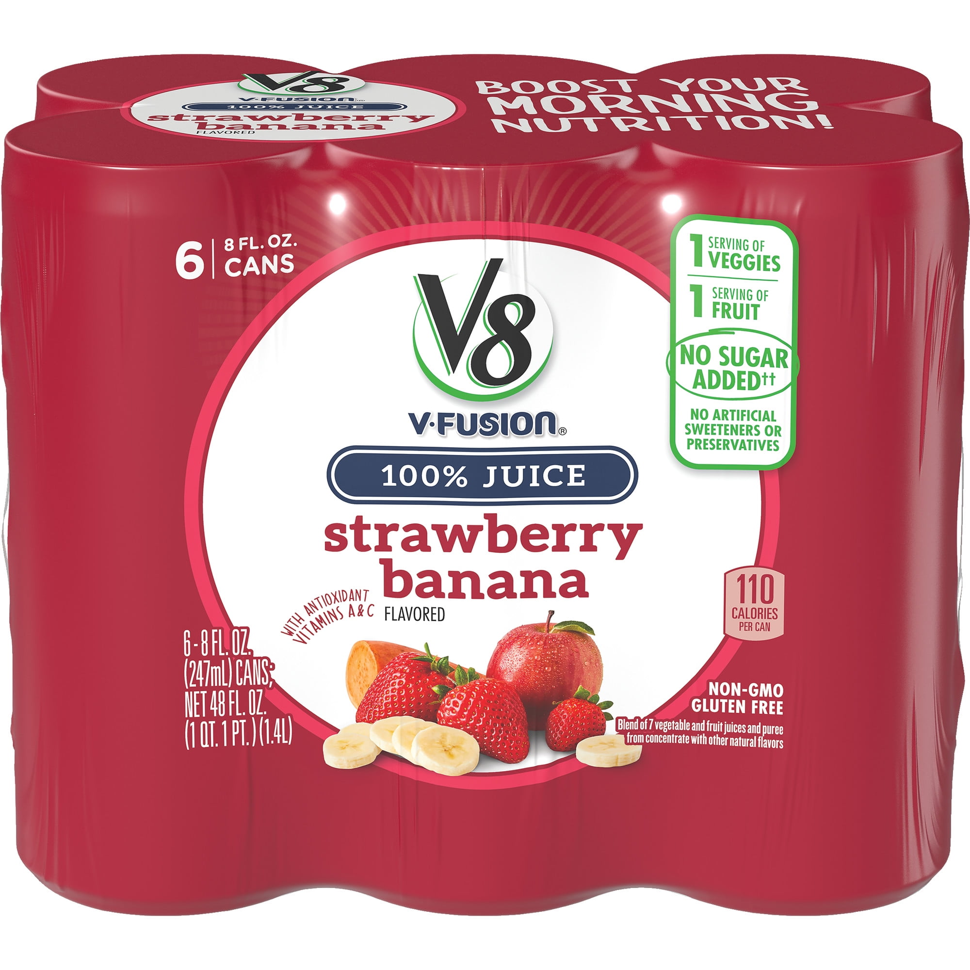 V8 Strawberry Banana, 8 oz., 6 pack - Walmart.com