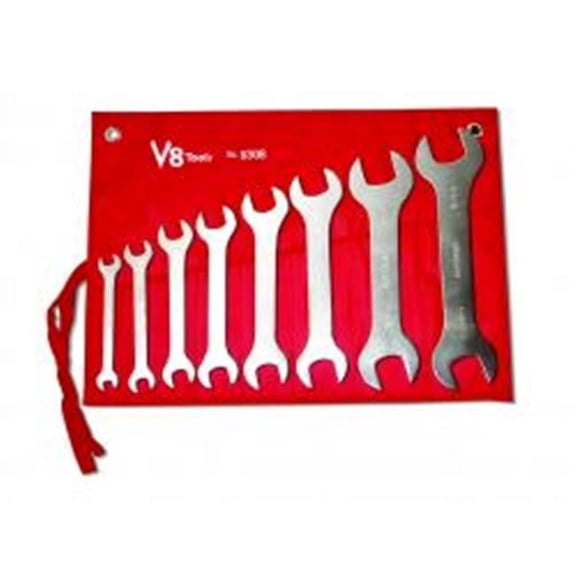 V8 Tools 8 Piece Super Thin Open End Wrench Set