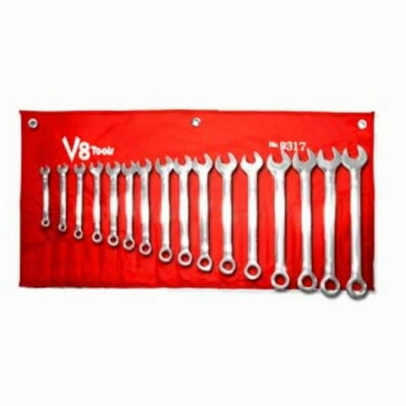 V8 Tools Inc 9317 17 Piece Metric Standard Length Combo Wrench Set