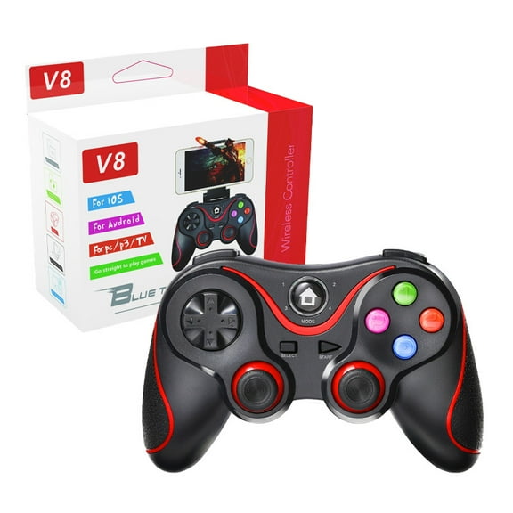 V8 Universal Wireless Controller with Phone Mount, Compatible with iPhone Android PC PS3 Smart TV - Perfect Gift for Gamers