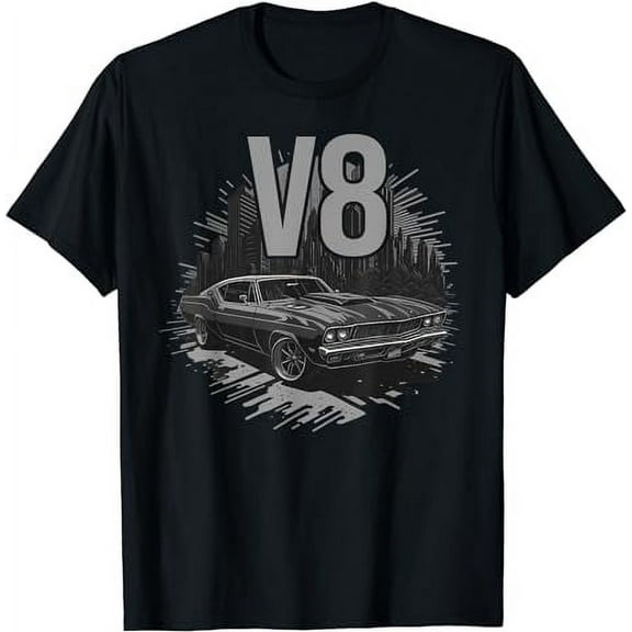 V8 Vintage Muscle Car Lover V8 Engine T-Shirt