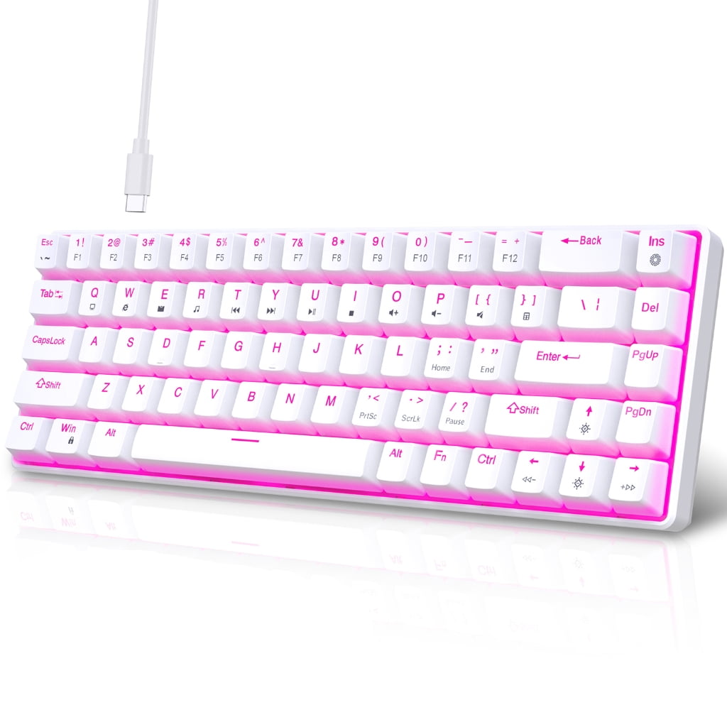 V800 68 Key Gaming Keyboard Double Shot Clicky Switches Two Color ...