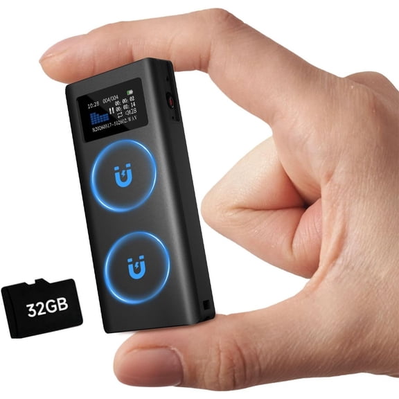 V88 (3000mAh) Voice Activated Recorder, 350H Time | 32GB Metal Recording Device with Speaker Playback, AI Noise Reduction, TF Card Expansion,For Meeting Interview Classe