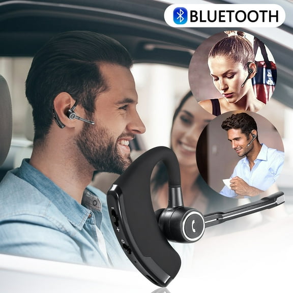 V8S Bluetooth Headphones - Wireless Business & Sports Earbuds with 180 Rotating Earhook, 10-Hour Battery, CV6.0 Noise Cancelling, Dual Device Connection, USB Charging for Driving/Workouts