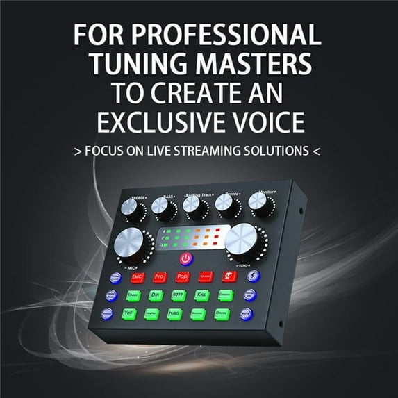 V8S Live External Sound Card Voice Changer with Multiple Effects for Recording Home KTV Chat
