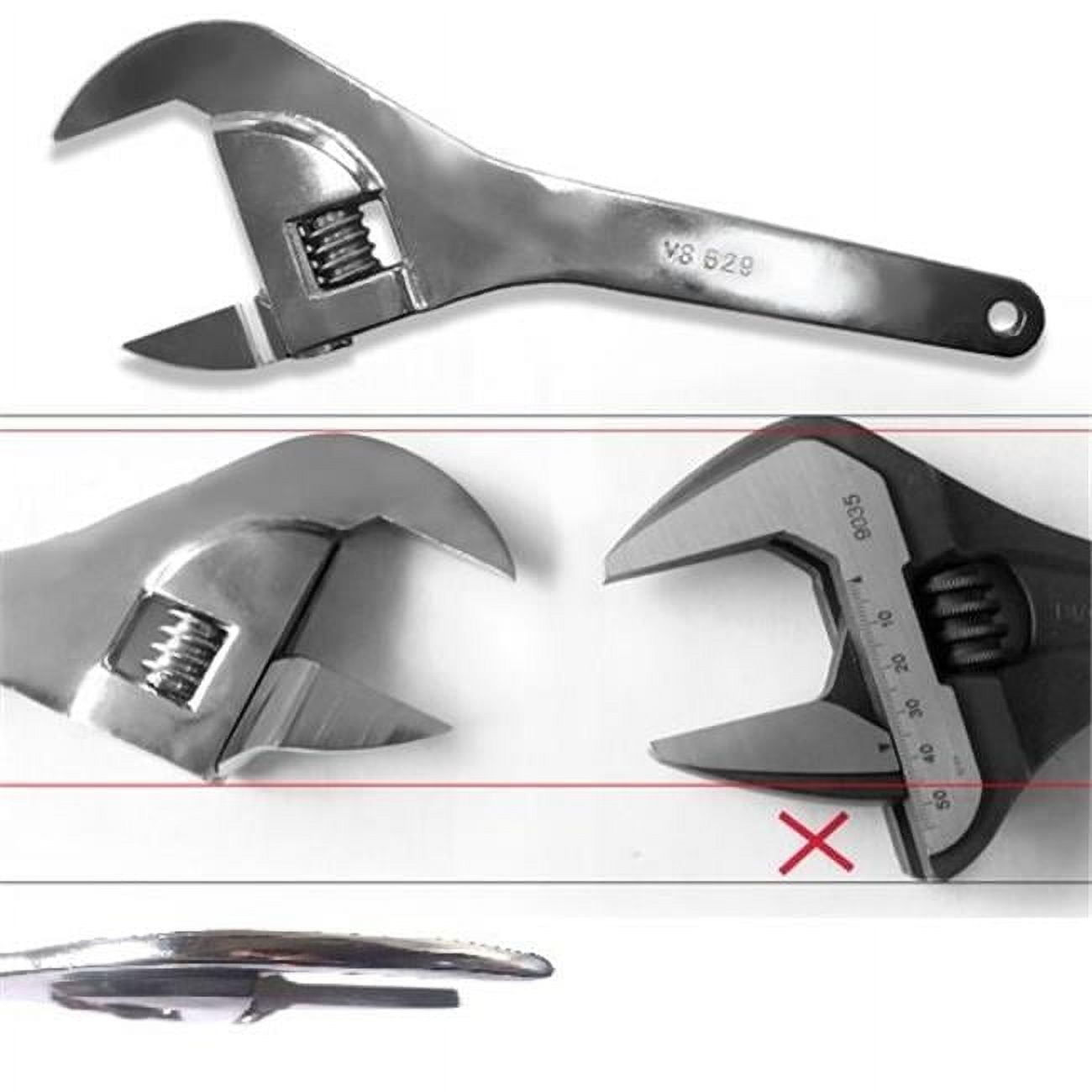 V8T 629 2 in. Super Thin Adjustable Wrench