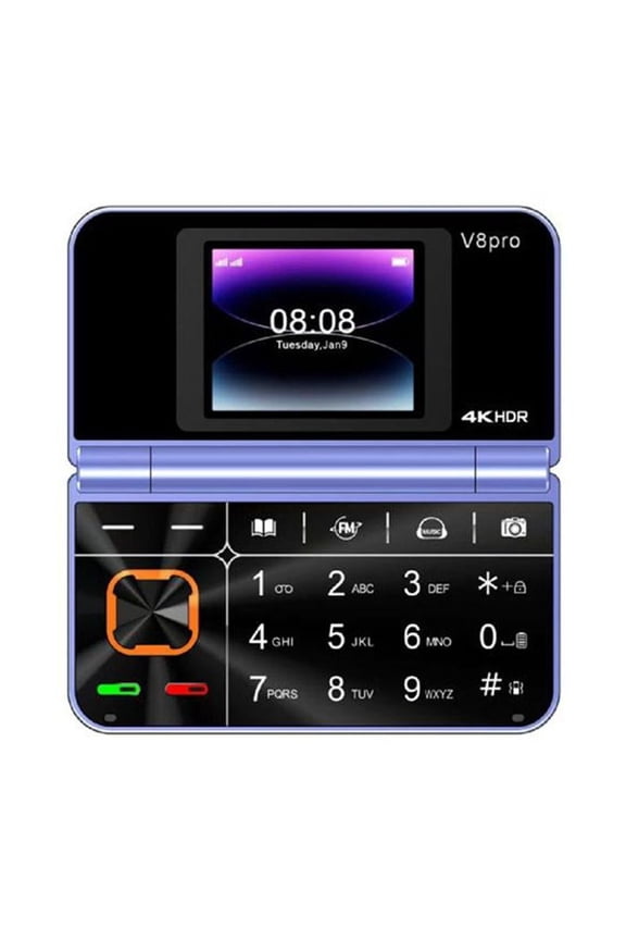 V8pro Dual-screen Folding Flip Phone, 1.77\