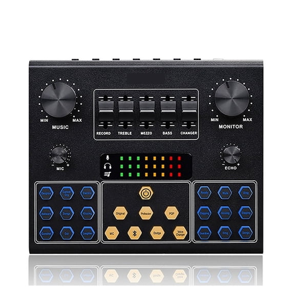 V9 Professional Sound Card Streaming Live Broadcast Podcast Recording Studio Equipment Voice Changer Interface SoundCard ,Easy to Use