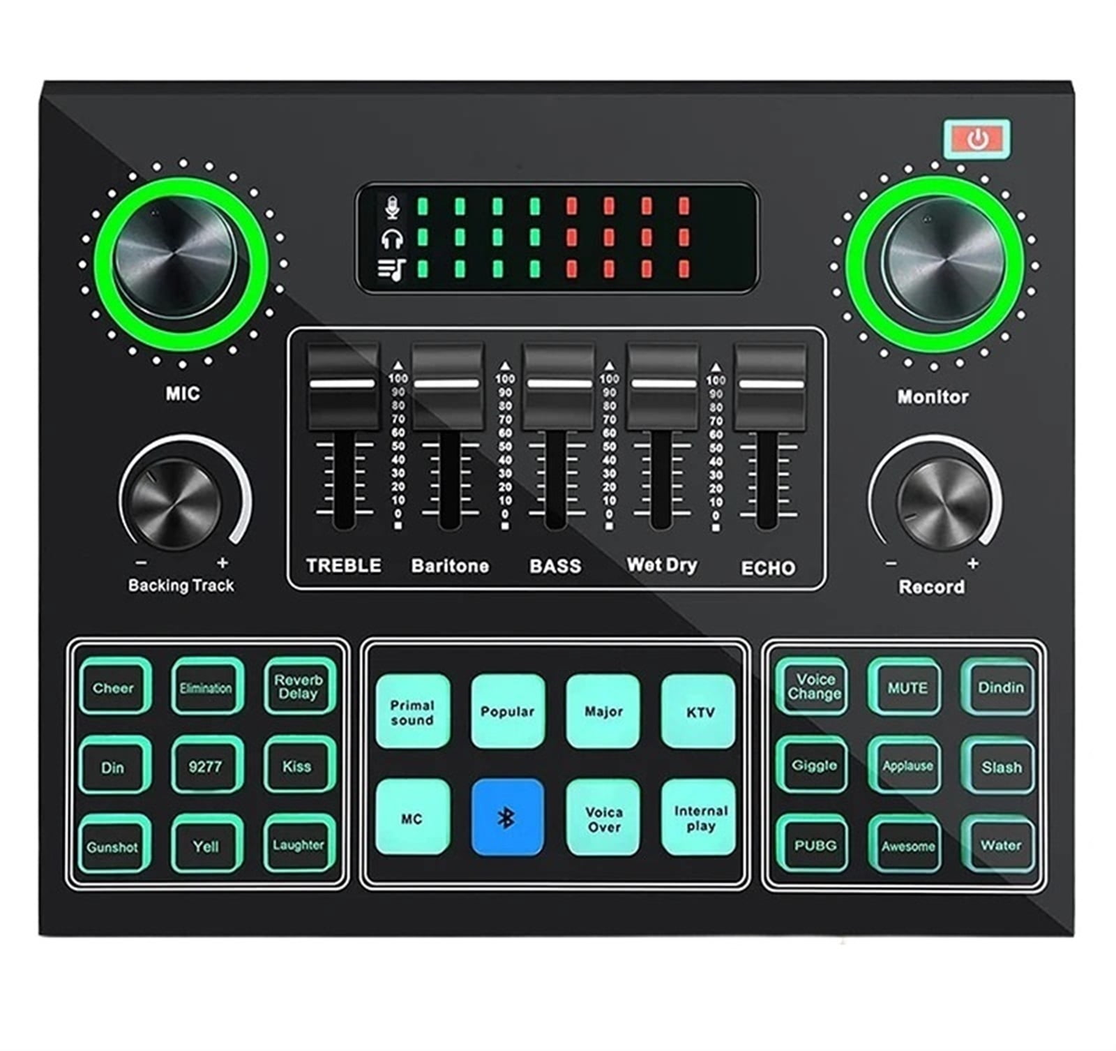 V9 Sound Card Stereo Audio Mixer with Effects and Voice Change for Computer Game Mobile Phone Live Broadcast ,Precision Control
