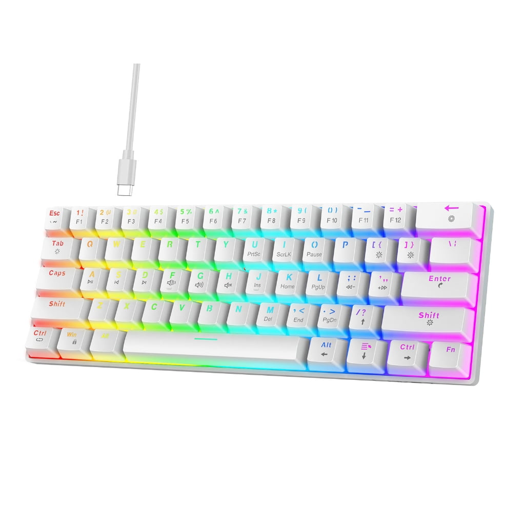 V900 Mechanical Keyboard With 61Keys, Color Lighting Effects Hot Swappable Switches For Gaming And Typing