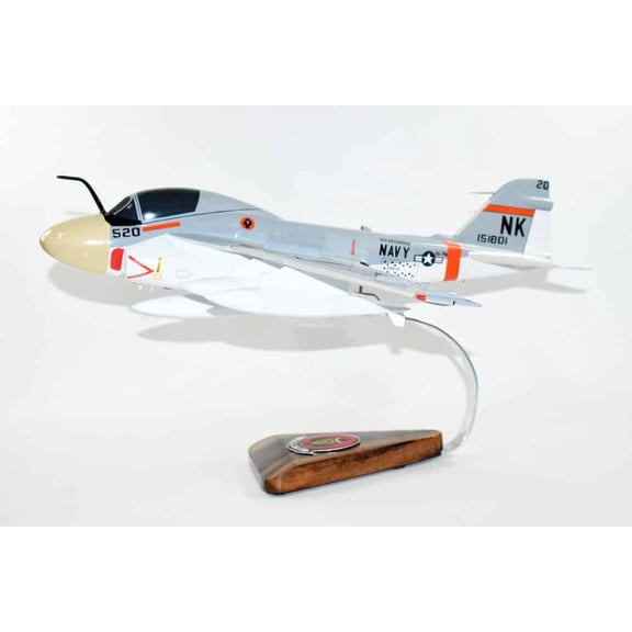VA-196 Main Battery A-6 (1972) Intruder Model, 1/36th Scale, Mahogany, Navy