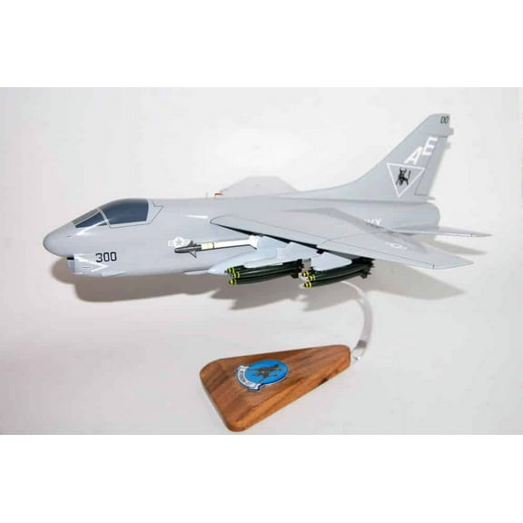 VA-37 Ragin' Bulls (1989) A-7e Corsair II Model, LTV, 1/31 Mahogany Scale Model, Navy