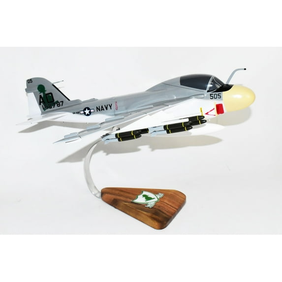 VA-42 Green Pawn A-6 (1973) Intruder Model, 1/36th Scale, Mahogany, Navy