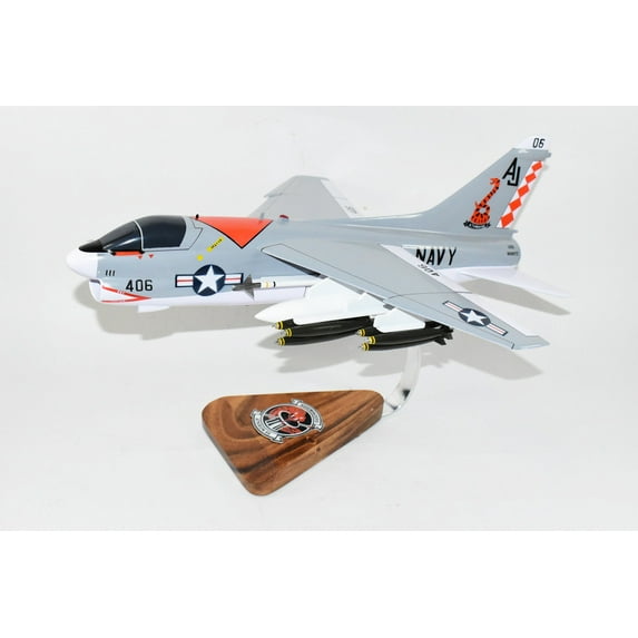 VA-86 Sidewinders A-7E Corsair II Model, LTV, 1/31 Mahogany Scale Model, Navy
