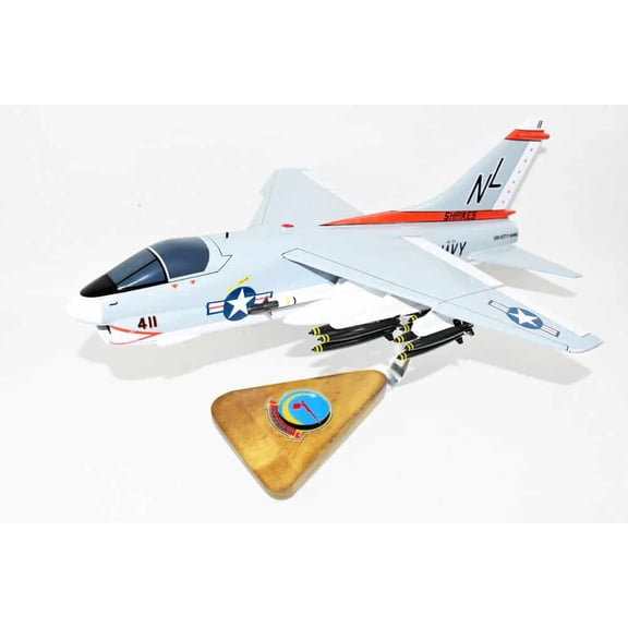 VA-94 Shrikes USS Kitty Hawk A-7E Corsair II Model, LTV, 1/31 Mahogany Scale Model, Navy