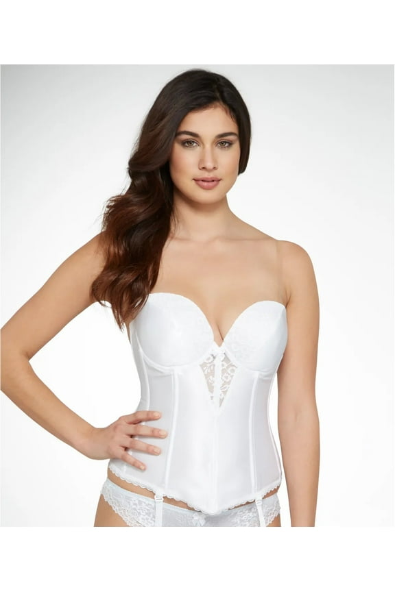 White Strapless Plunge Longline Bra, US 32C, UK 32C, NWOT
