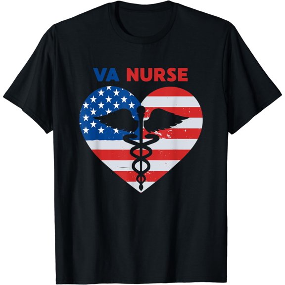 t-shirt VA Nurse Nursing Staff USA Flag Vet Nursing T-Shirt mens t shirt，black，women，funny，misfits，men，journey
