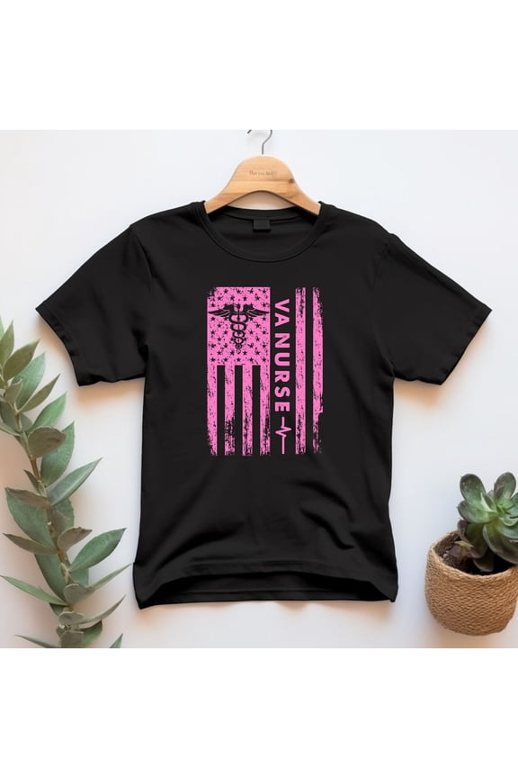 VA Nurse Shirt Veterans Affairs Nurse Gift for Nurse Tshirt RN Christmas Present for Registered Pink Tee Nursing School Graduation Birthday