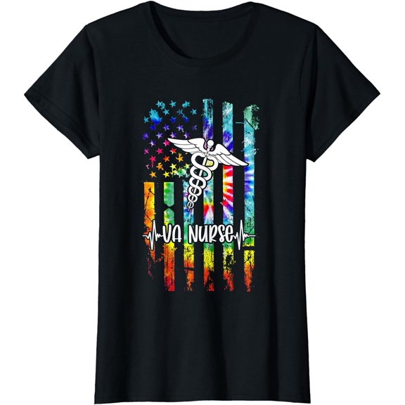 VA Nurse Squad Appreciation Day Tie Dye US Flag T-Shirt