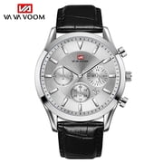 VA VA VOOM Classic Men Quartz Watches Simulation Multifunctional Calendar Leather Waterproof Military Business Mens Wristwatch